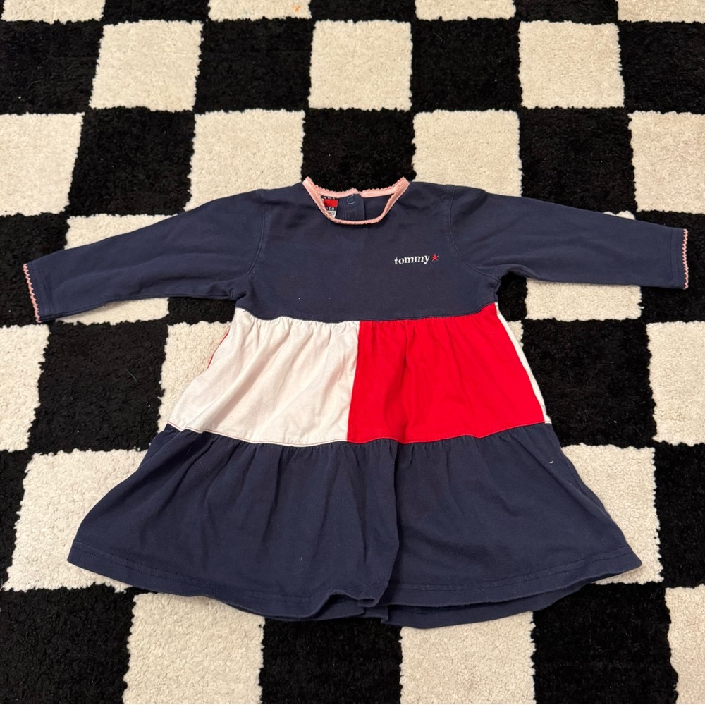 Vintage Tommy Hilfiger Navy and Red Color Block Dress